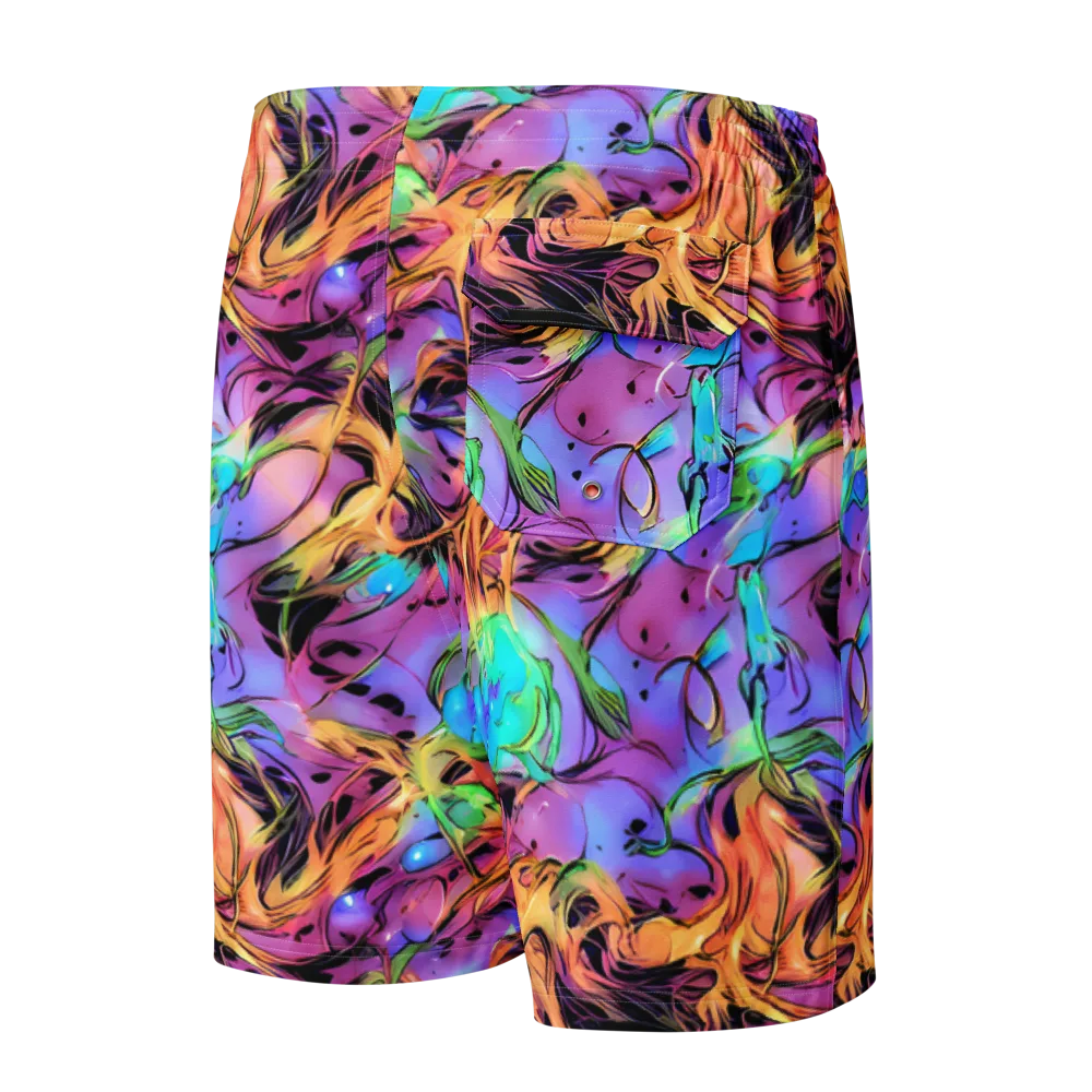 Neon Marigold on Men's Board Shorts — Back