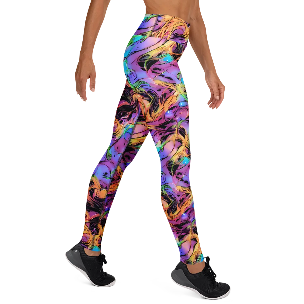 Neon Marigold on Yoga Leggings — Right