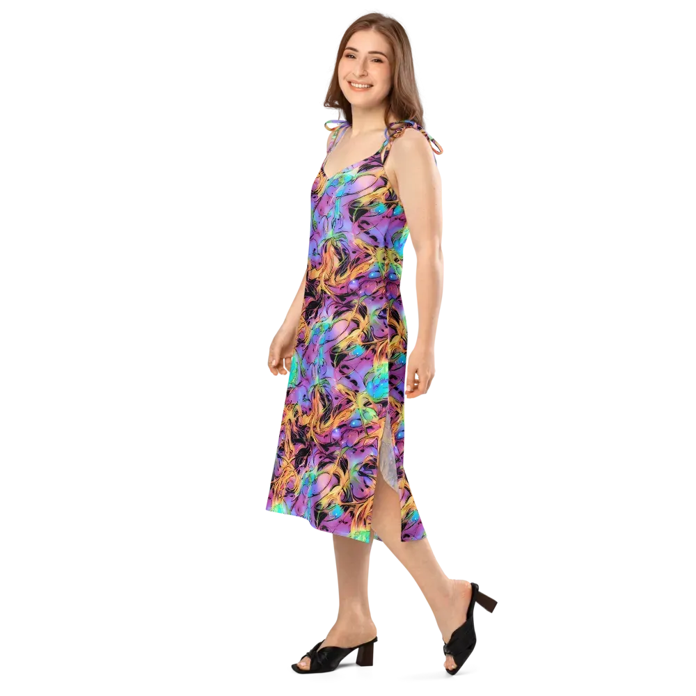 Neon Marigold on Slip Dress — Left Front