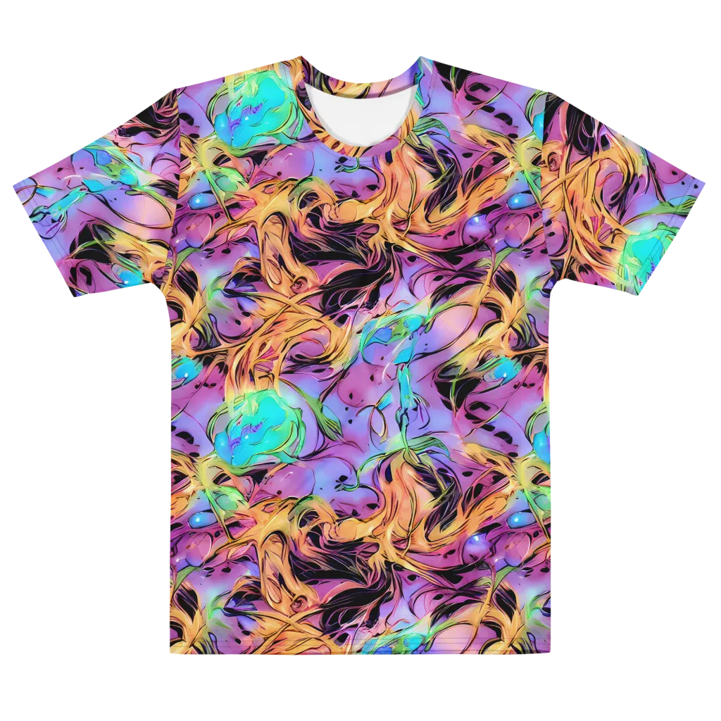 Neon Marigold on Men's Cotton Crew Neck T-Shirt — Front