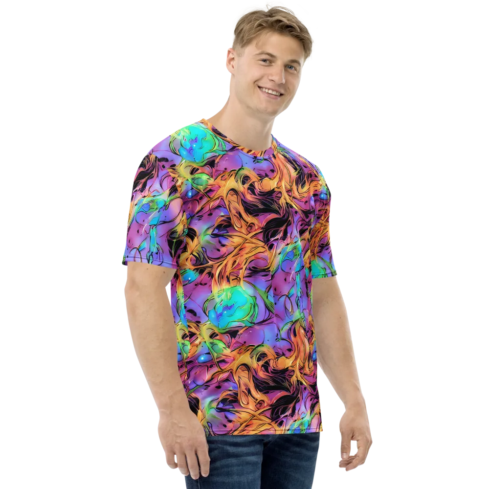 Neon Marigold on Men's Crew Neck T-Shirt — Right