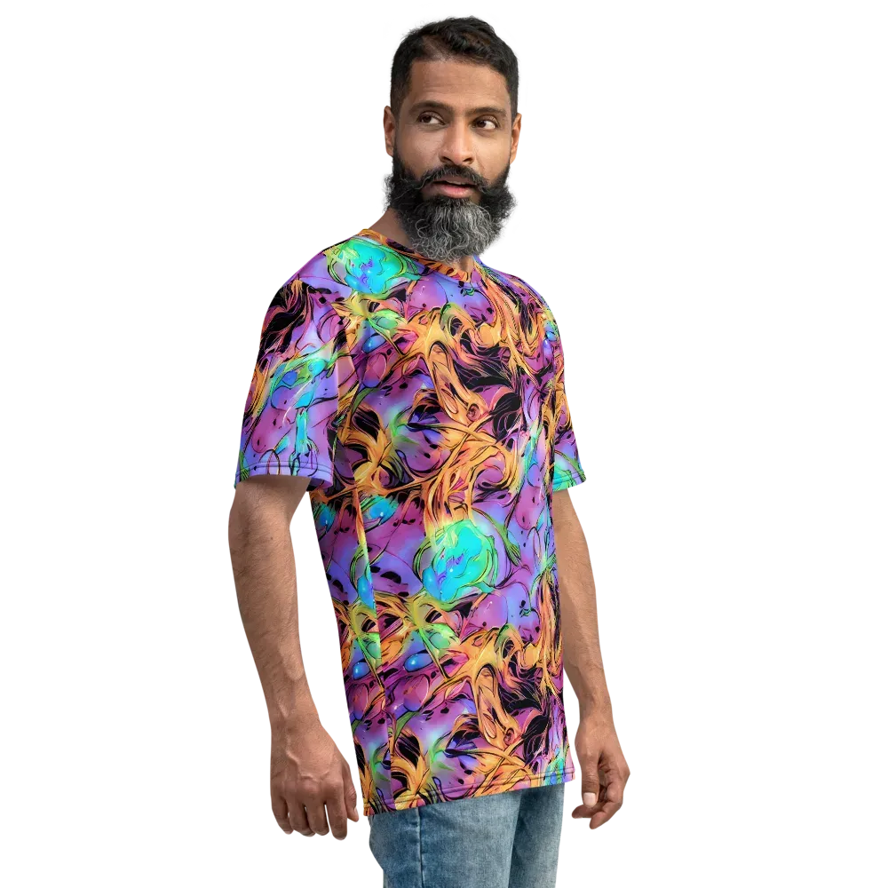 Neon Marigold on Men's Crew Neck T-Shirt — Right