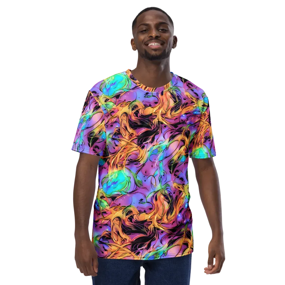 Neon Marigold on Men's Crew Neck T-Shirt — Front