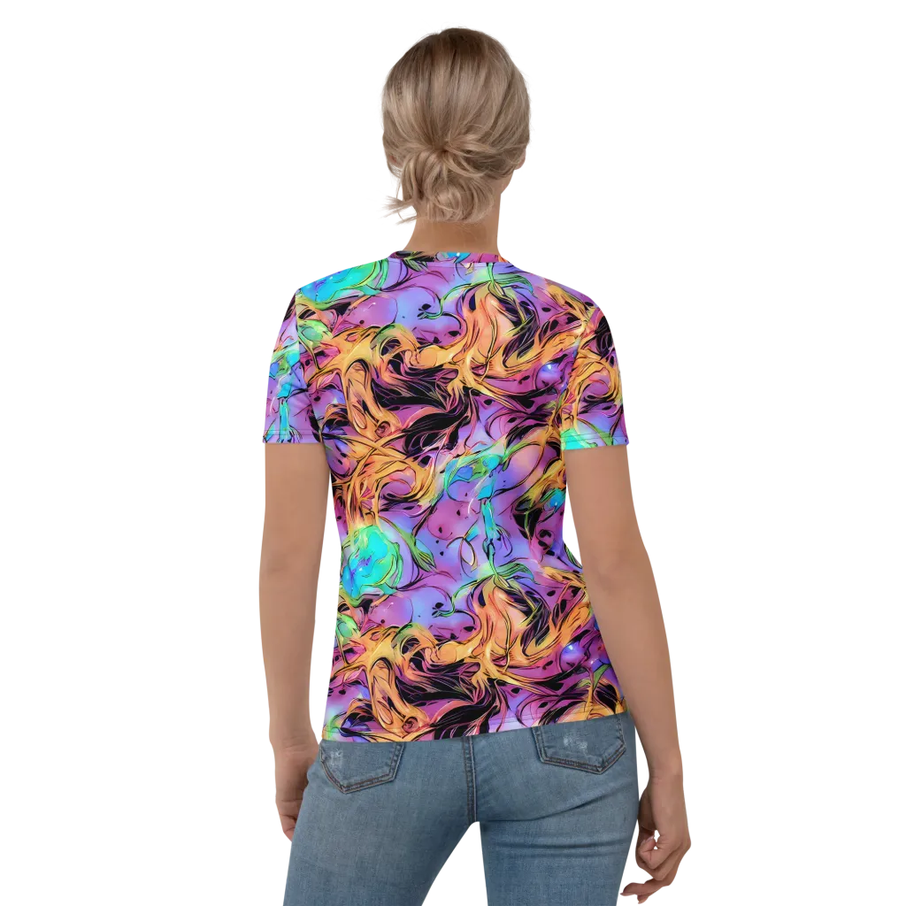 Neon Marigold on Women's Crew Neck T-Shirt — Back