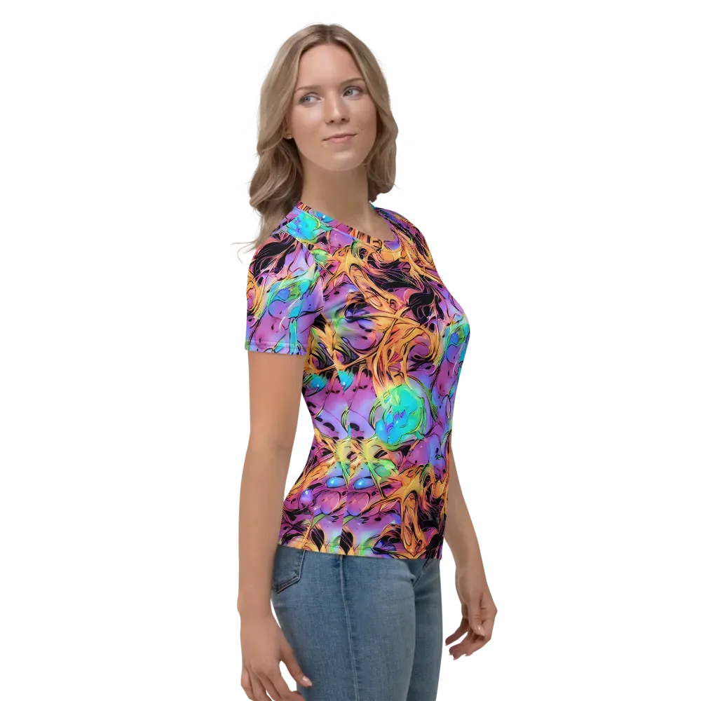 Neon Marigold on Women's Crew Neck T-Shirt — Right