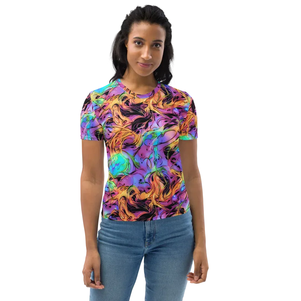 Neon Marigold on Women's Crew Neck T-Shirt — Front