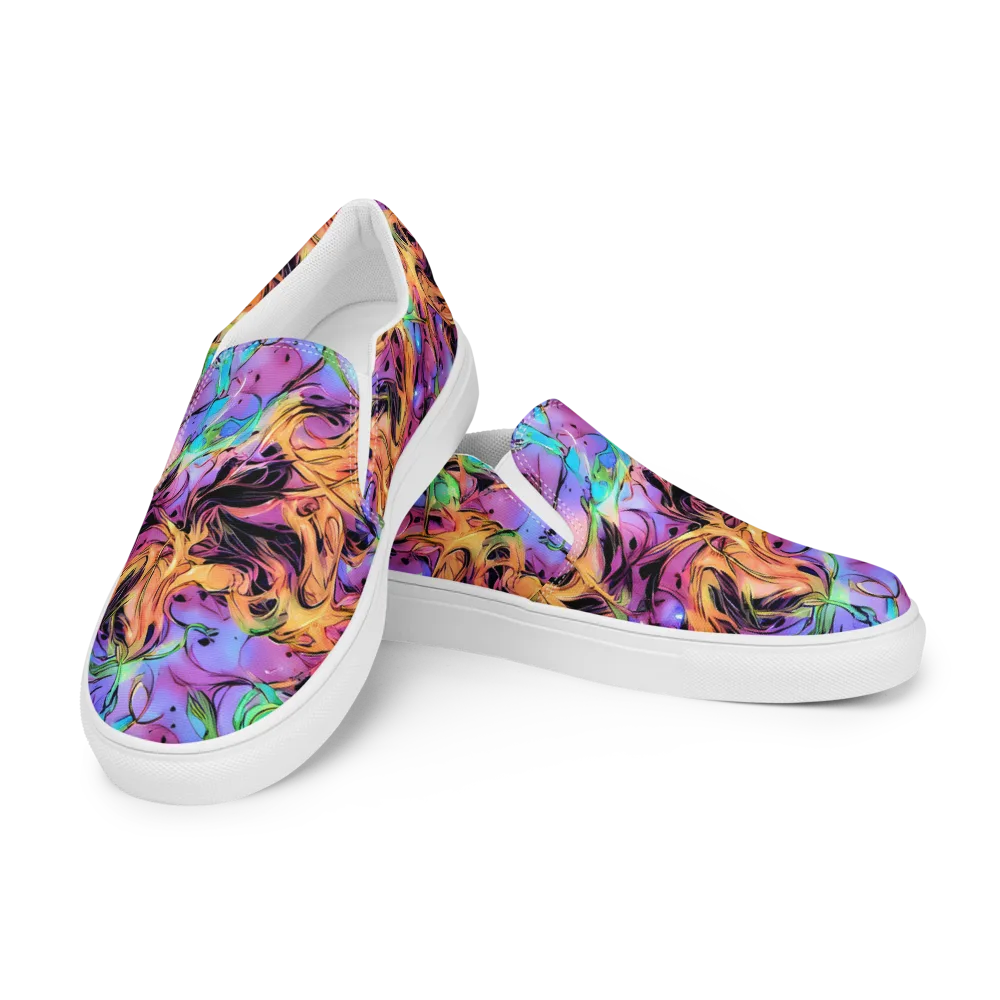 Neon Marigold on Men's Slip-On Canvas Shoes — Left Front