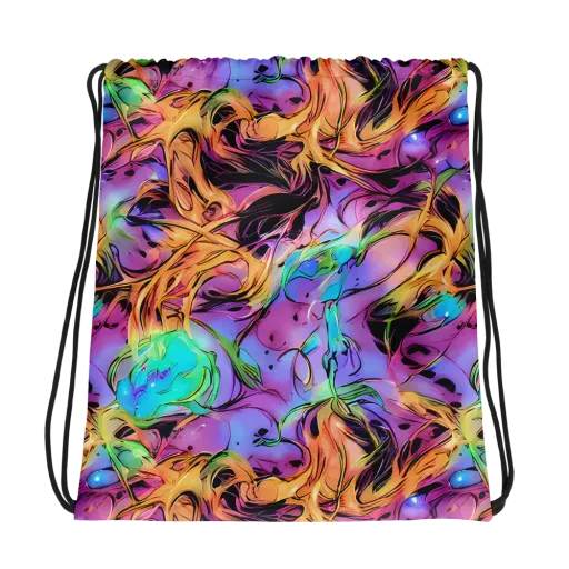 Neon Marigold on a Drawstring Bag