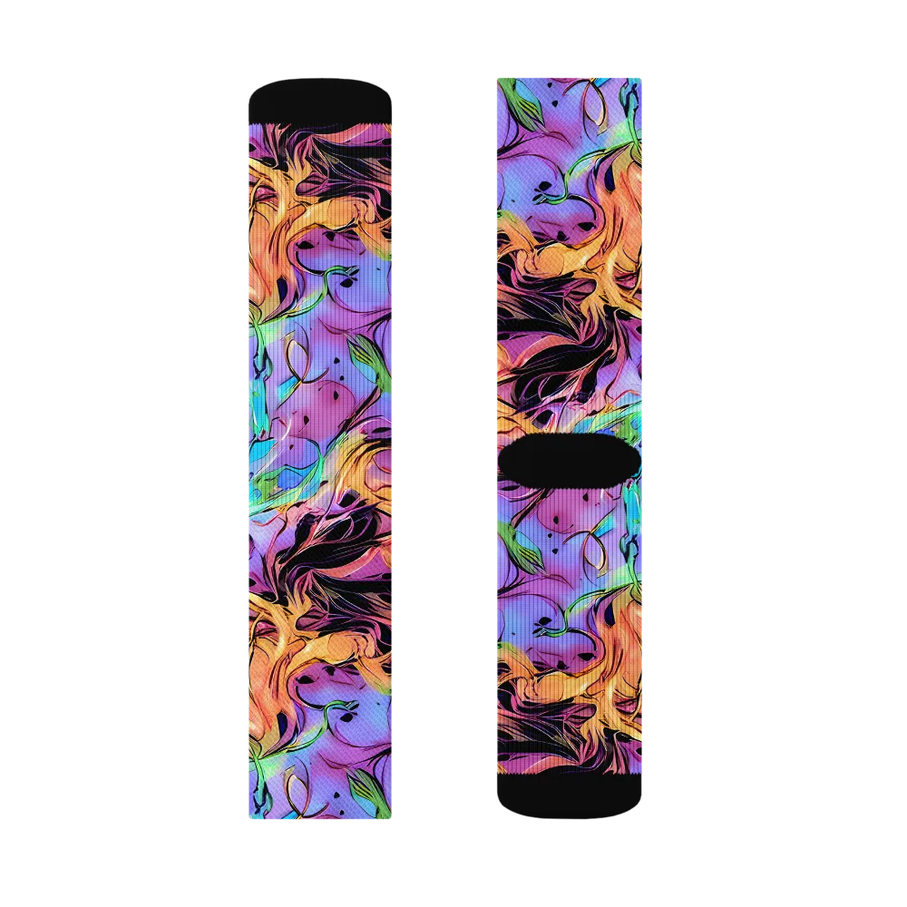 Neon Marigold on Socks — Left Sock