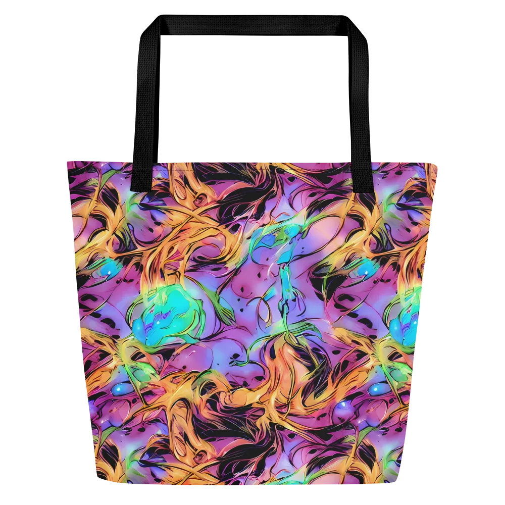 Neon Marigold on Large Tote Bag W/ Pocket — Front