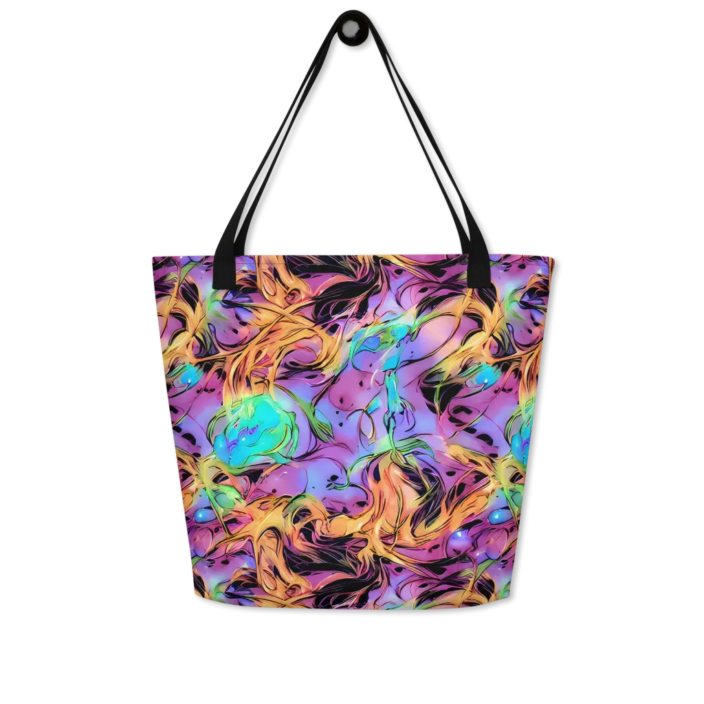 Neon Marigold on Large Tote Bag W/ Pocket — Front