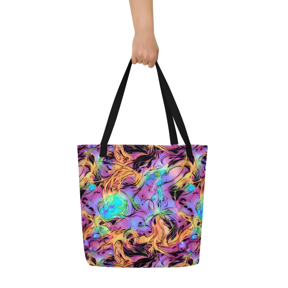 Neon Marigold on Large Tote Bag W/ Pocket — Front