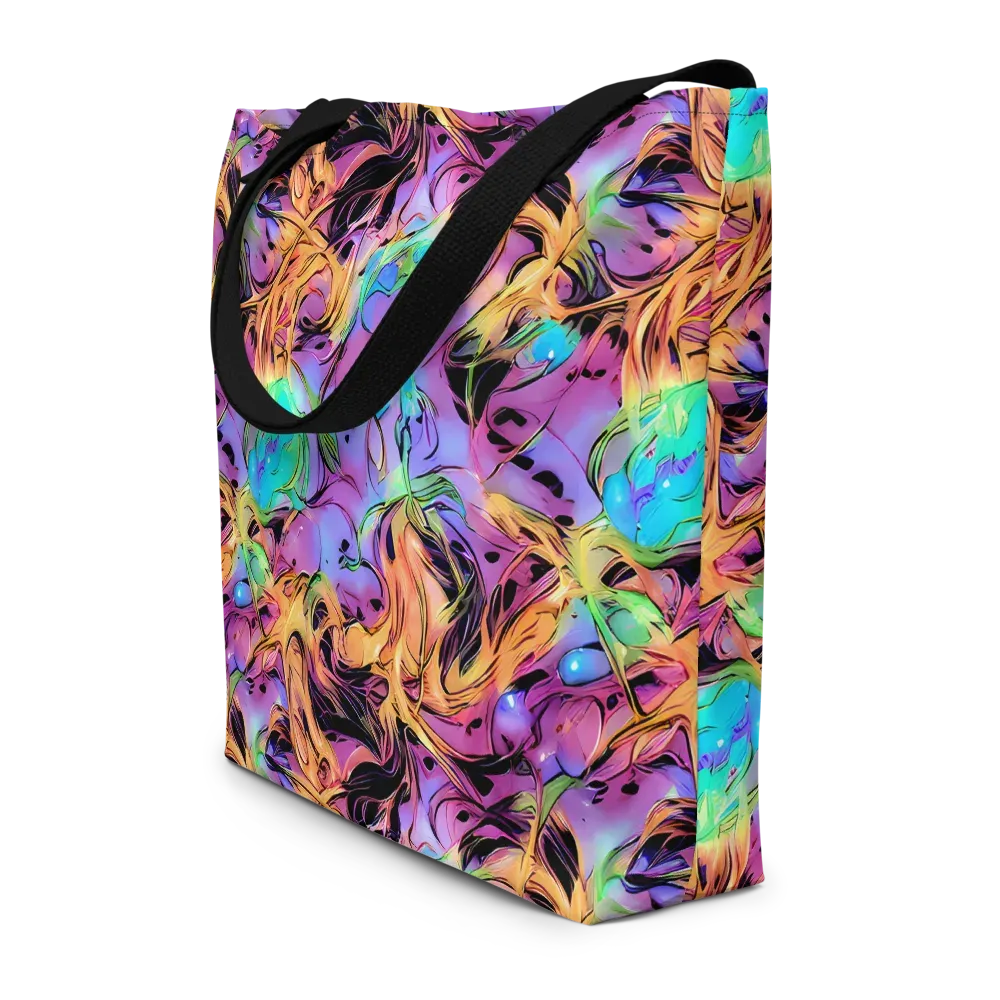 Neon Marigold on Large Tote Bag W/ Pocket — Front