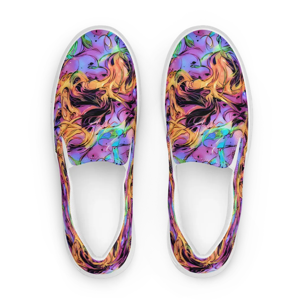 Neon Marigold on Women's Slip-On Canvas Shoes — Front