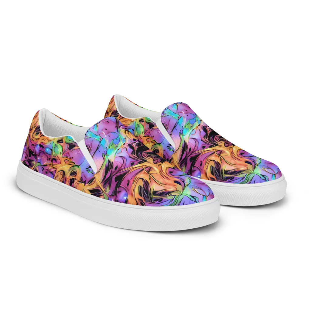 Neon Marigold on Women's Slip-On Canvas Shoes — Right Front