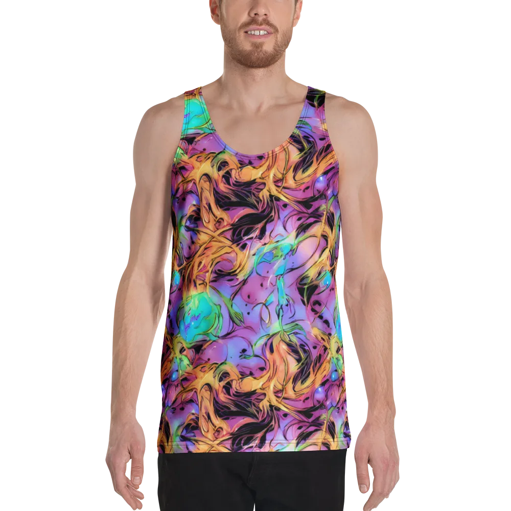 Neon Marigold on Men's Tank Top — Front