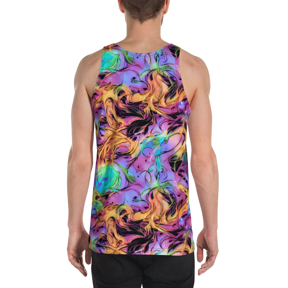 Neon Marigold on Men's Tank Top — Back