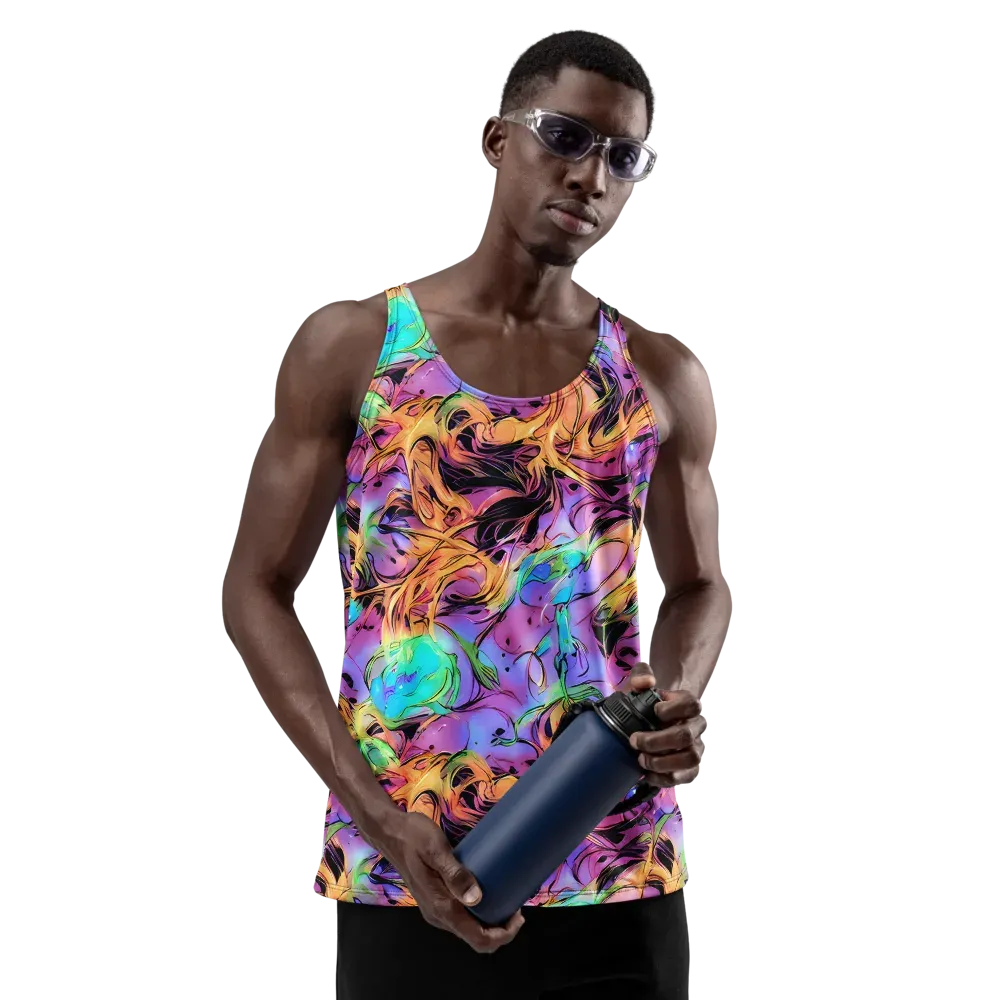 Neon Marigold on Men's Tank Top — Front