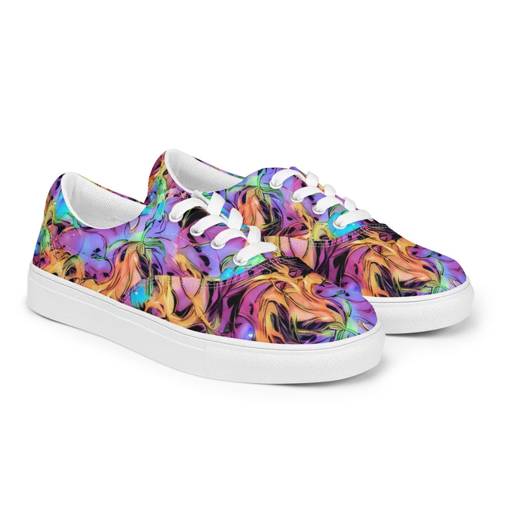 Neon Marigold on Men's Lace-Up Canvas Shoes — Right Front