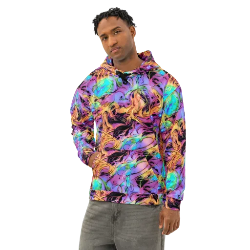 Neon Marigold on a Cotton Hoodie