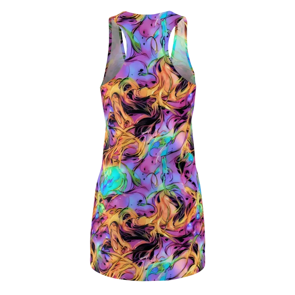 Neon Marigold on Racerback Dress — Back