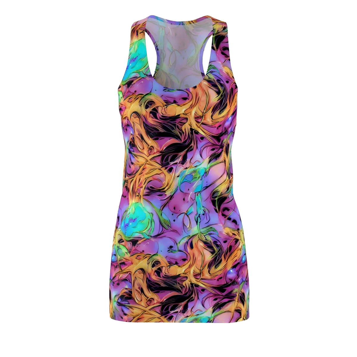 Neon Marigold on Racerback Dress — Front