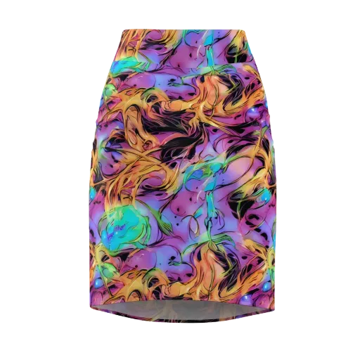 Neon Marigold on a Pencil Skirt