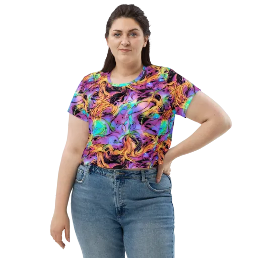 Neon Marigold on a Crop Tee