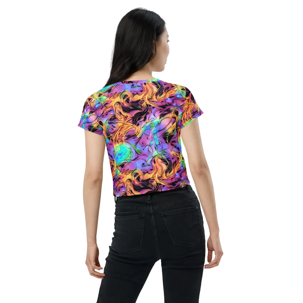Neon Marigold on Crop Tee — Back