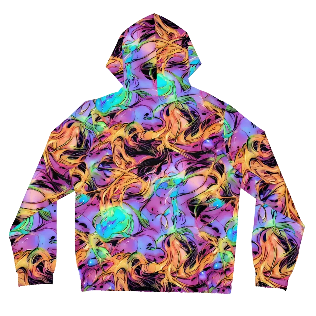 Neon Marigold on Women's Full-Zip Hoodie — Back