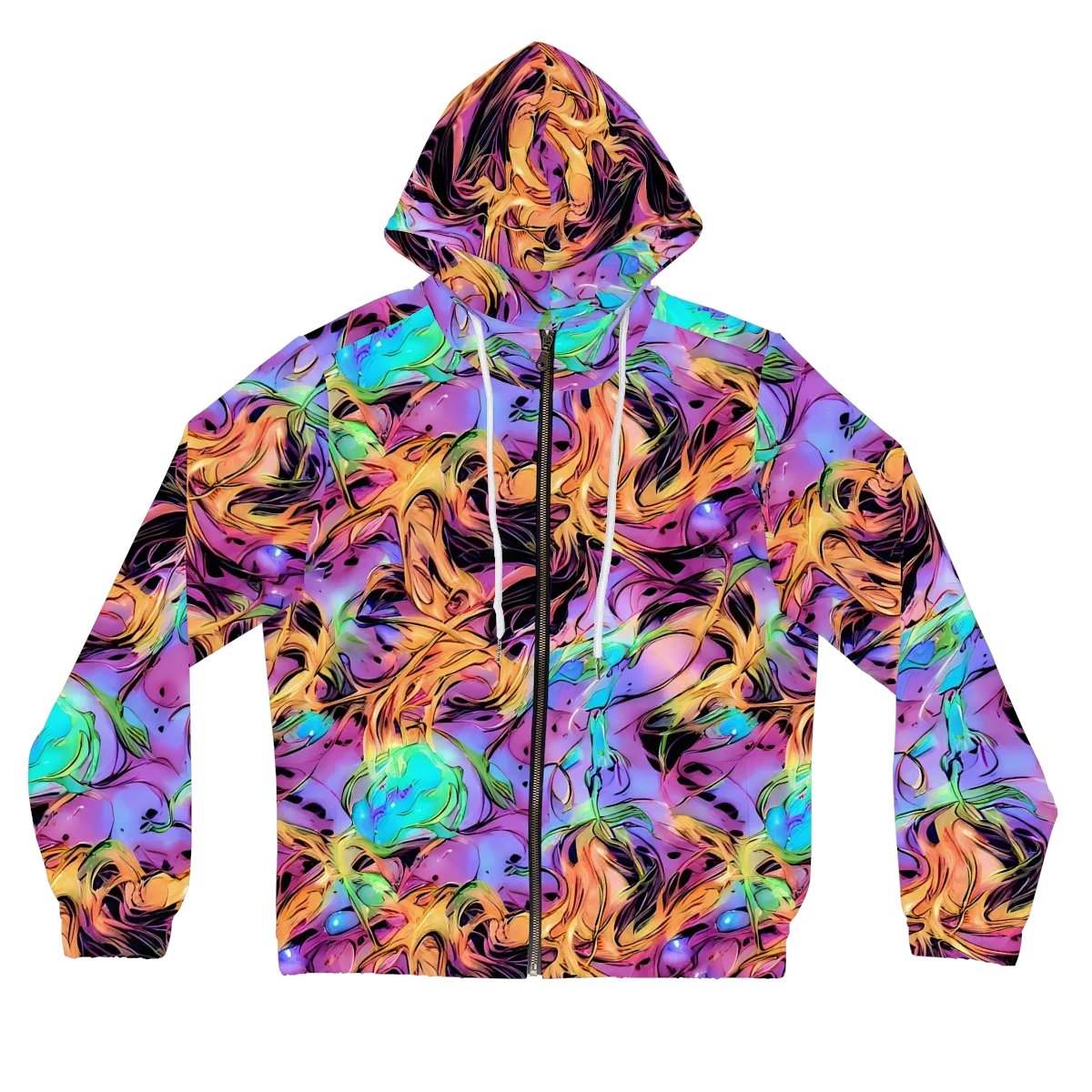 Neon Marigold on Women's Full-Zip Hoodie — Front