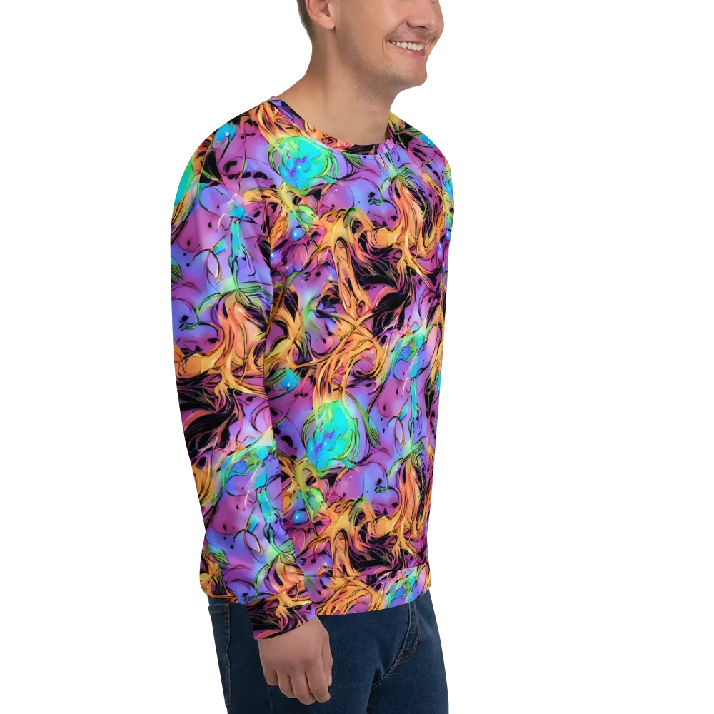 Neon Marigold on Sweatshirt — Right Front