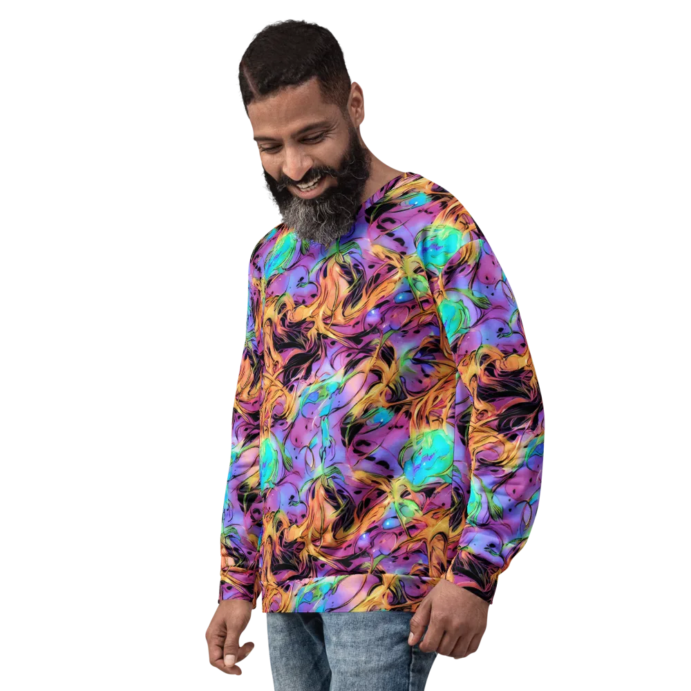 Neon Marigold on Sweatshirt — Left Front