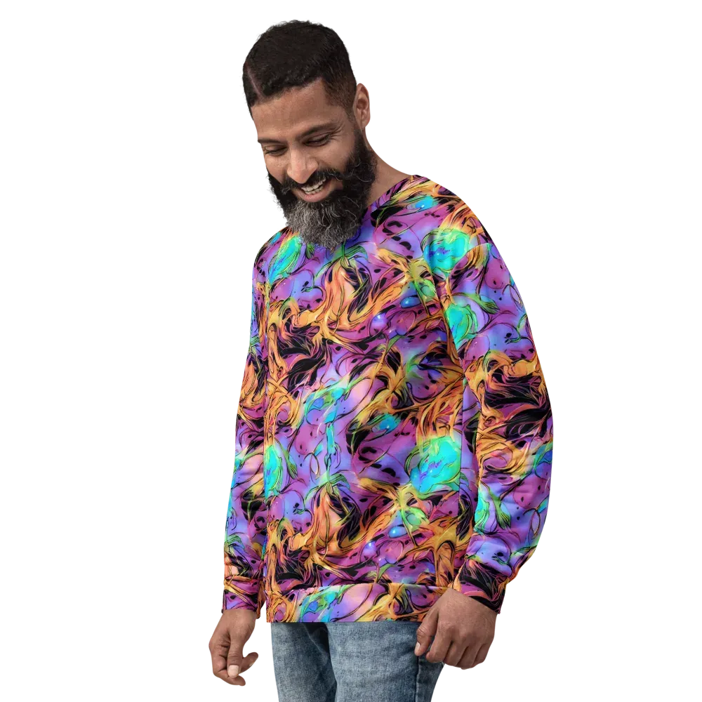 Neon Marigold on Sweatshirt — Left Front