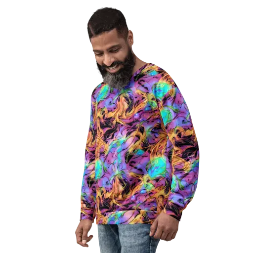 Neon Marigold on a Sweatshirt