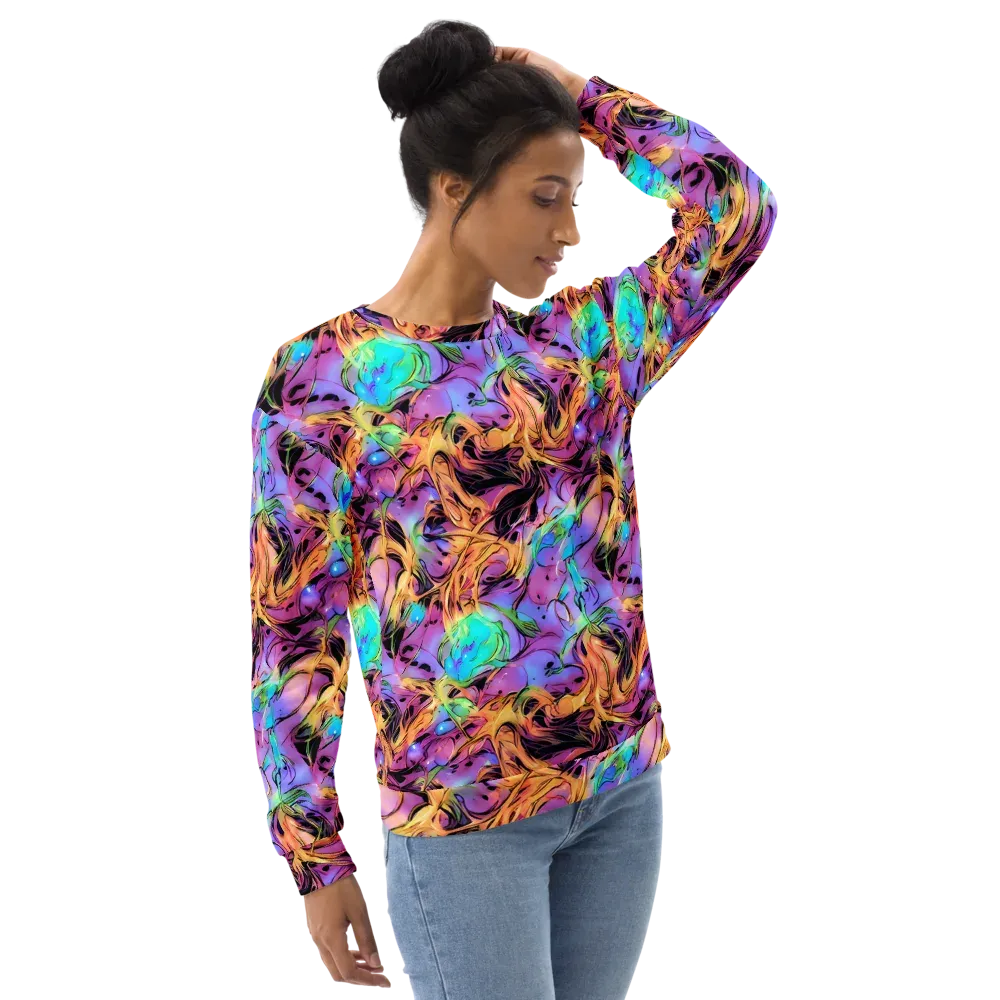 Neon Marigold on Sweatshirt — Right Front