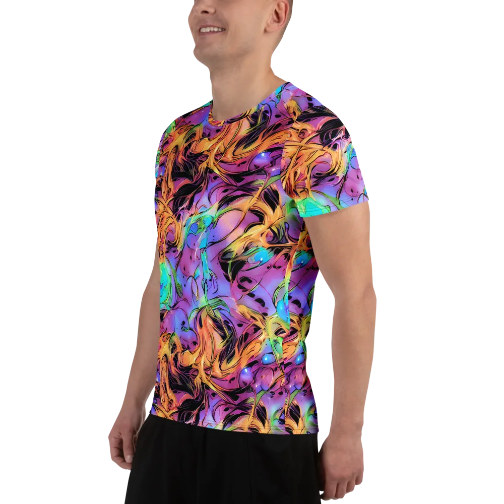 Neon Marigold on Men's Athletic T-Shirt — Left
