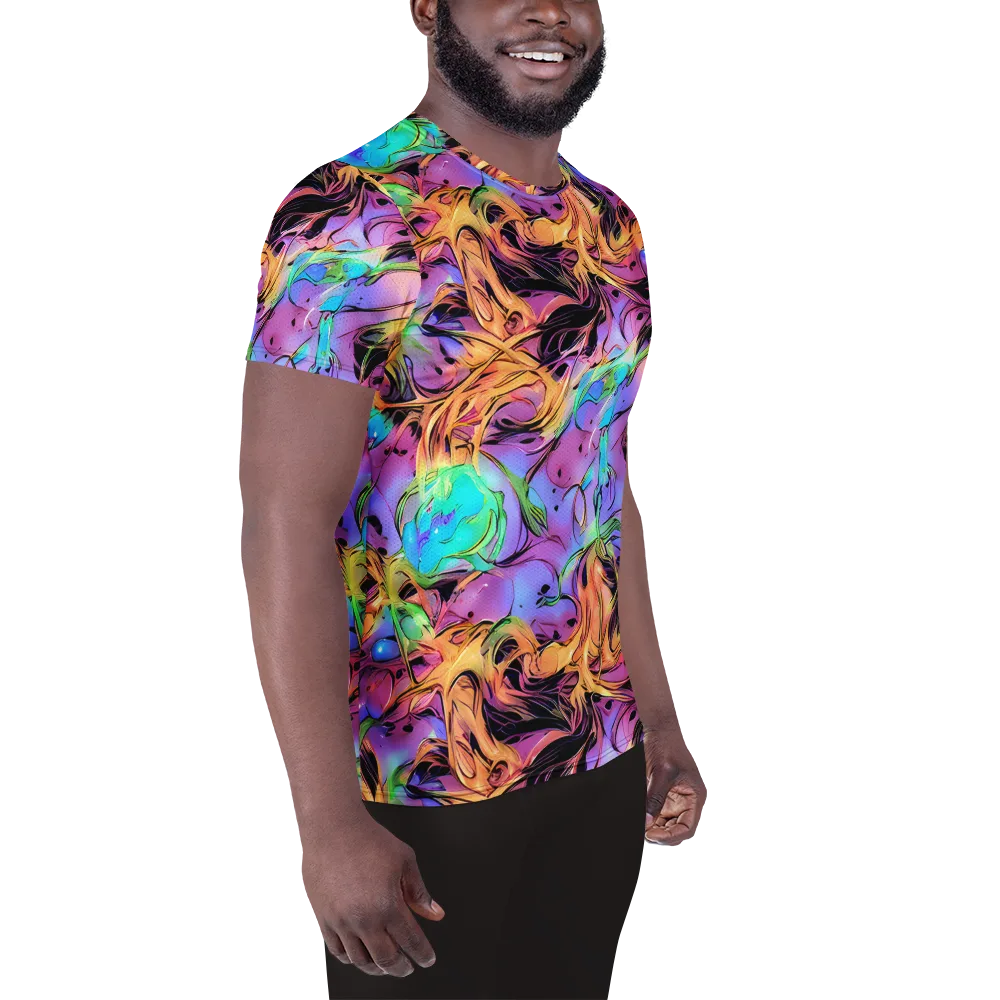 Neon Marigold on Men's Athletic T-Shirt — Right
