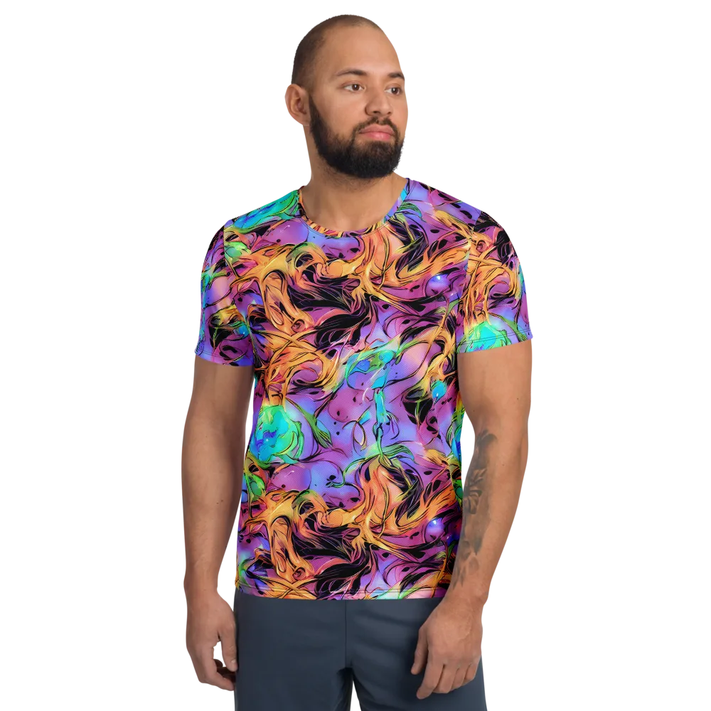Neon Marigold on Men's Athletic T-Shirt — Front