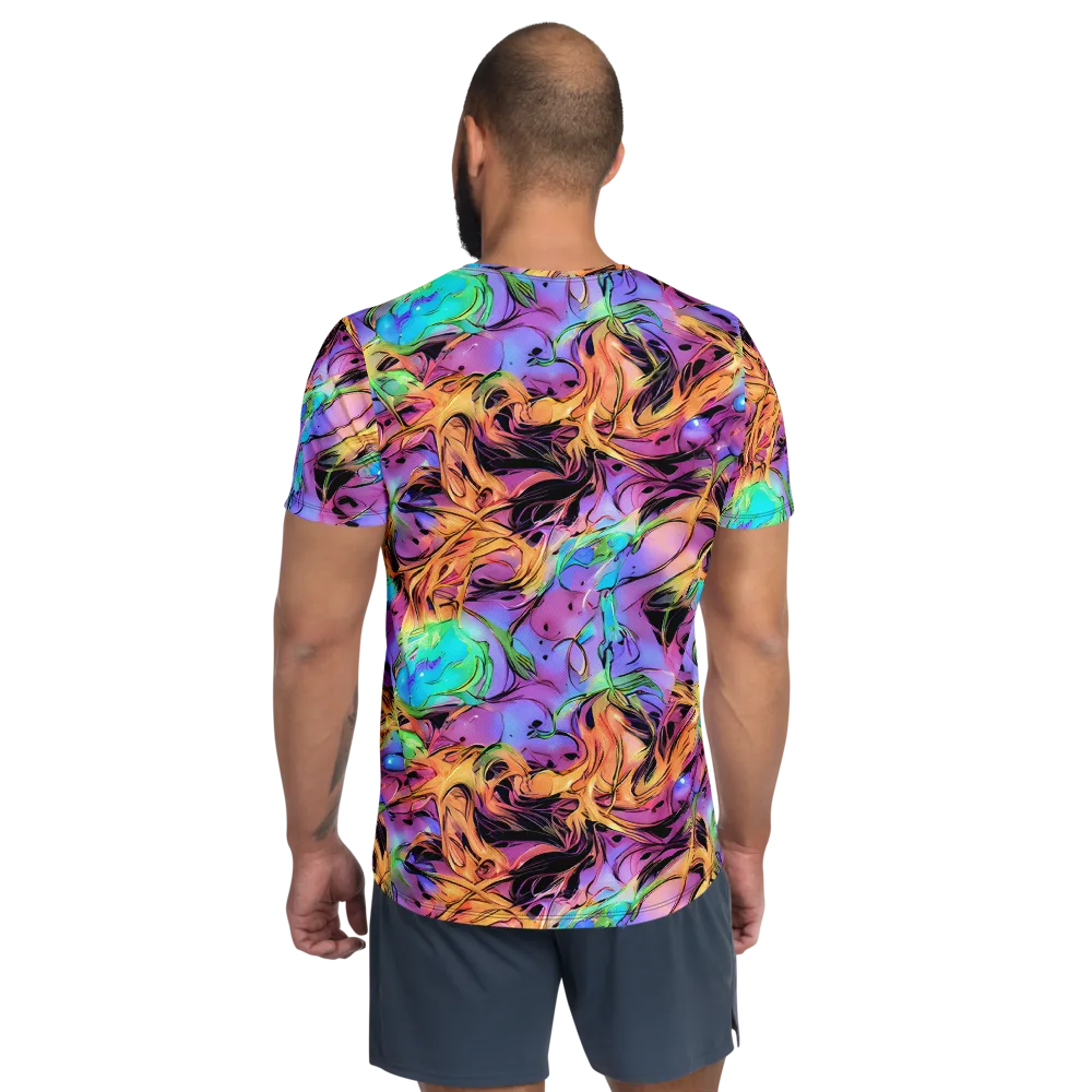 Neon Marigold on Men's Athletic T-Shirt — Back