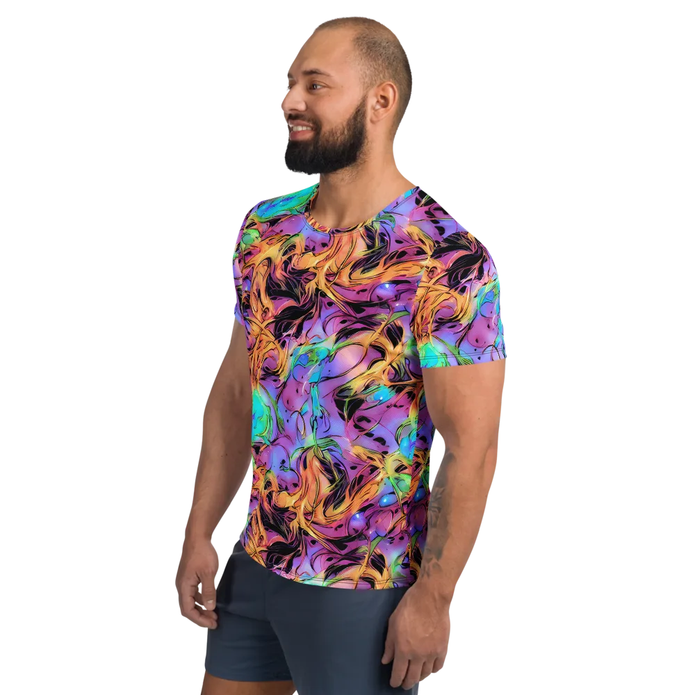 Neon Marigold on Men's Athletic T-Shirt — Left