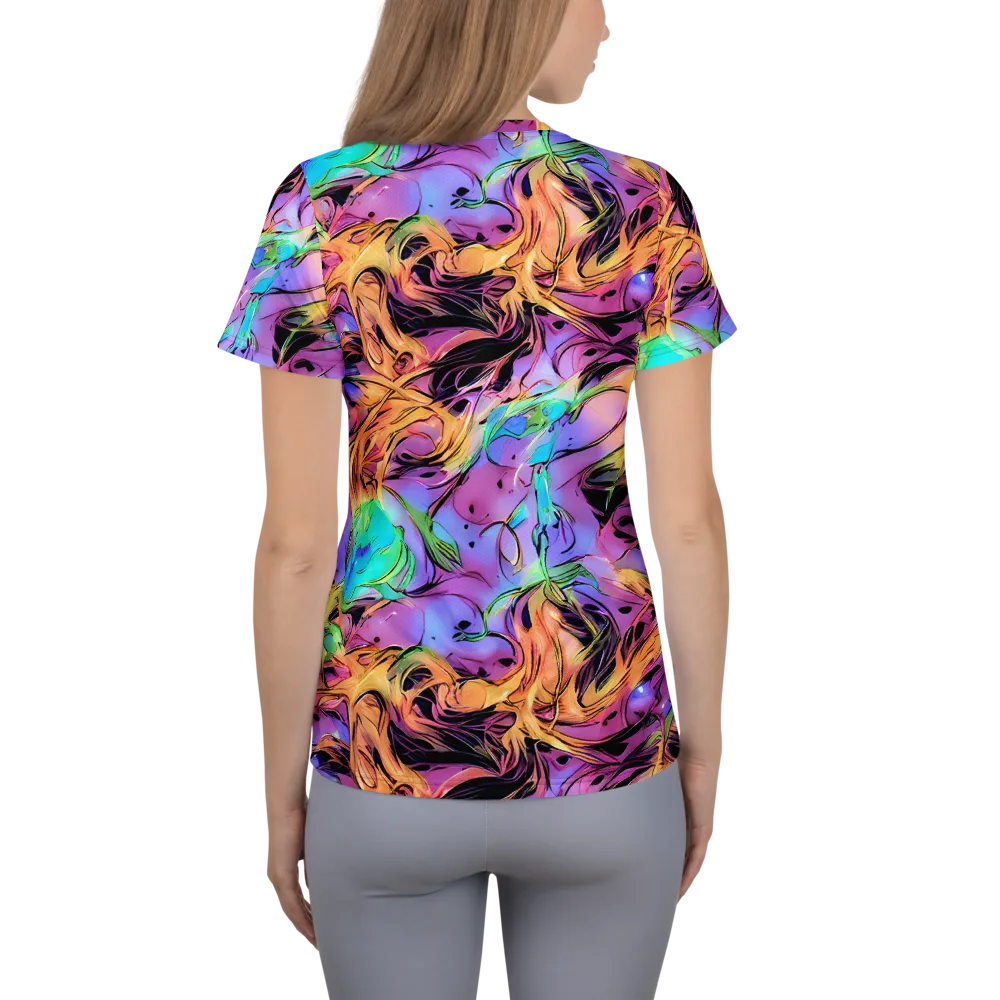 Neon Marigold on Women's Athletic T-Shirt — Back