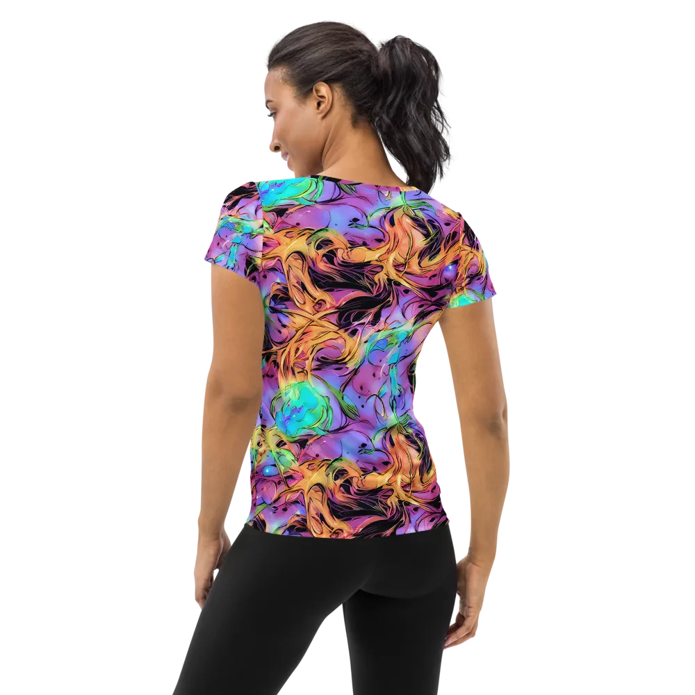 Neon Marigold on Women's Athletic T-Shirt — Back