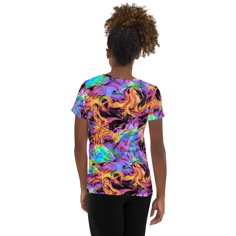 Neon Marigold on Women's Athletic T-Shirt — Back