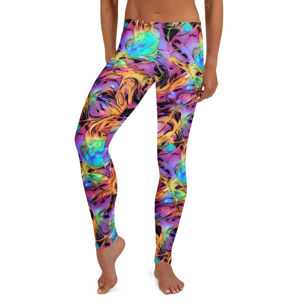 Neon Marigold on Leggings — Front