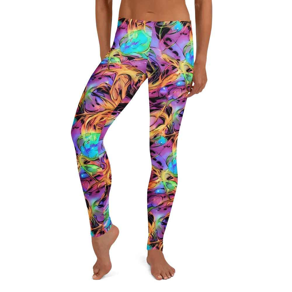 Neon Marigold on Leggings — Front