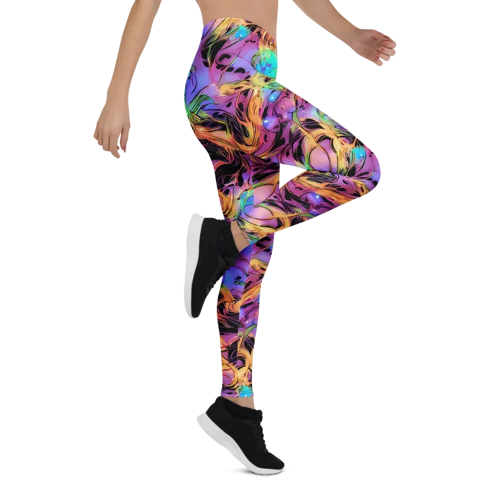 Neon Marigold on Leggings — Right
