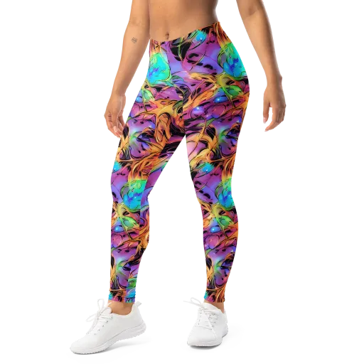 Neon Marigold on a Leggings