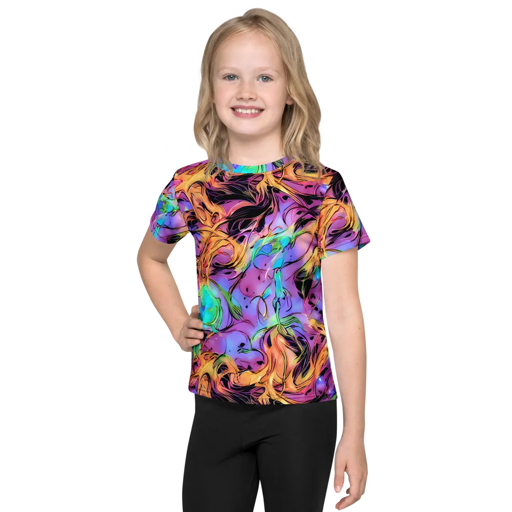 Neon Marigold on Kids Crew Neck T-Shirt — Front