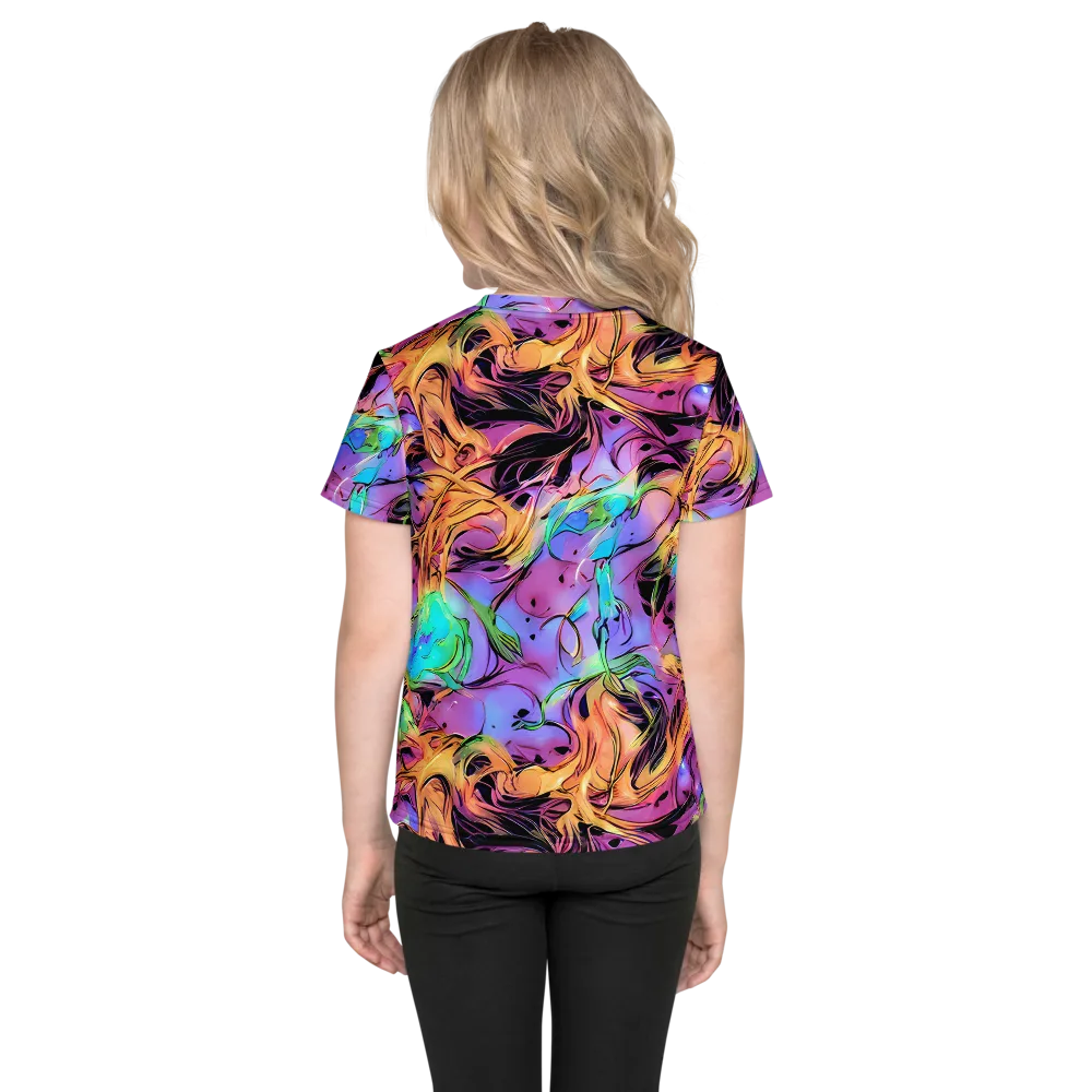 Neon Marigold on Kids Crew Neck T-Shirt — Back